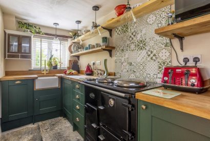 The kitchen at Blossom Cottage, Somerset