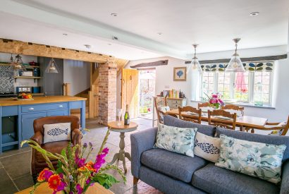 The living room at Honey Cottage, Somerset