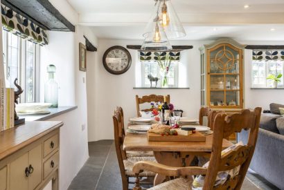 The dining room at Honey Cottage, Somerset