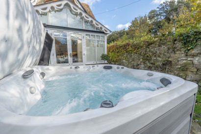 The hot tub at Rose Cottage, Isle of Wight