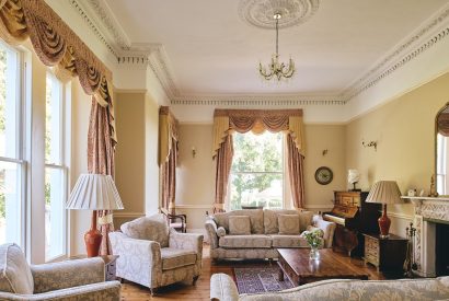 The living room at Scott's Manor, Somerset