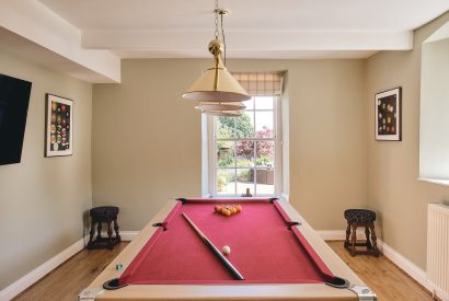 The games room at Scott's Manor, Somerset