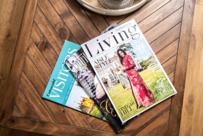 Magazines on the coffee table at Luxury Penthouse, Cotswolds