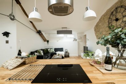 The kitchen island at Luxury Penthouse, Cotswolds