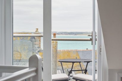 The balcony with sea views at The New Pin, Cornwall