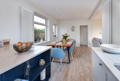 The kitchen and dining room at Cae Engan, Abersoch