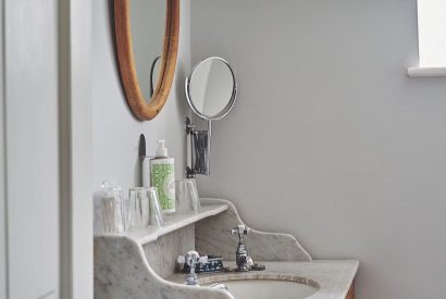 The bathroom sink at Hardy Cottage, Cotswolds
