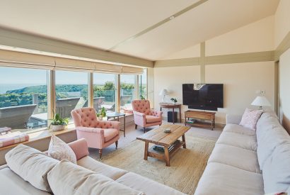 The living room at Beach View, Pembrokeshire