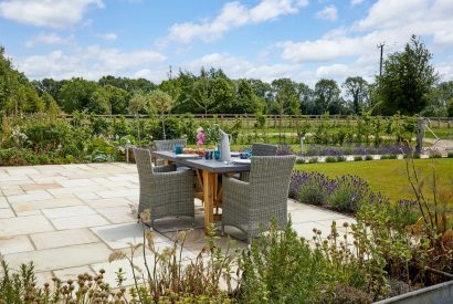The outdoor dining area at Milk Barn, Cotswolds