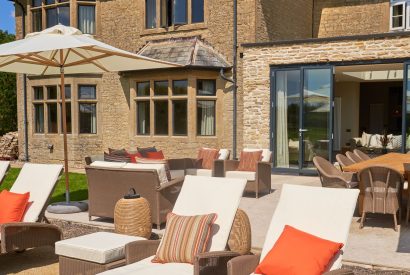The sun loungers at Lakeside Manor, Cotswolds