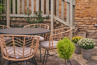 The outdoor seating area at Acorn Barn, Cotswolds