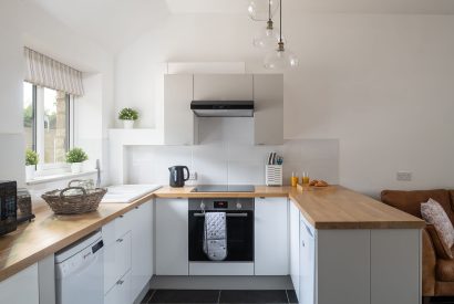 The open-plan kitchen at Little Calf Cottage, Wiltshire