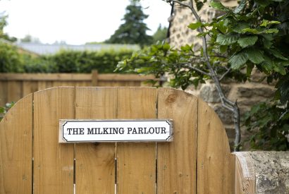 The entrance to The Milking Parlour, Wiltshire 