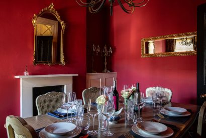 The formal dining room at The Townhouse Sherborne, Dorset