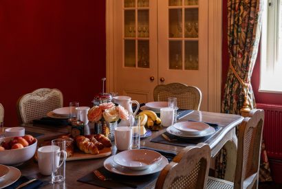 The formal dining table at The Townhouse Sherborne, Dorset