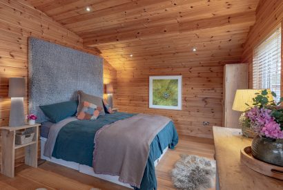 A king-size bedroom at Fell Lodge, Lancashire 