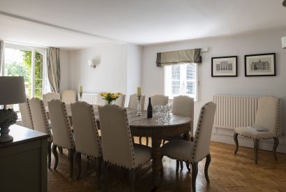 The dining room at Hedge Farmhouse, Buckinghamshire 