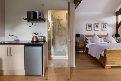 A double bedroom suite at Hedge Farmhouse, Buckinghamshire 