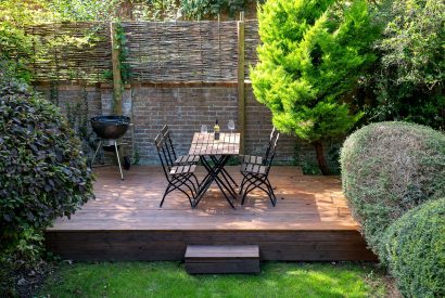 The decking at Fairmile Cottage, Oxfordshire