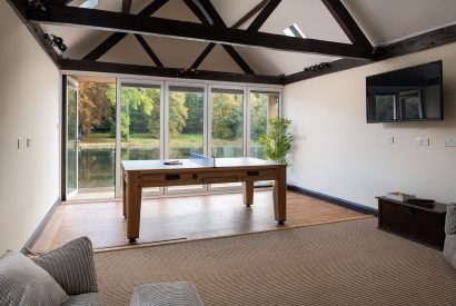 The games room at Lake House, Powys