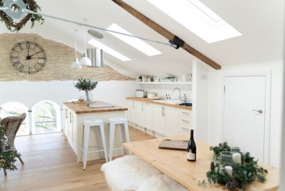 Open plan kitchen diner at Luxury Penthouse, Cotswolds