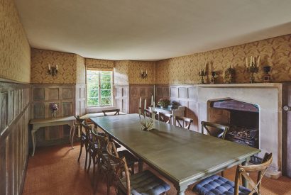The formal dining room at Withington Grange, Cotswolds 