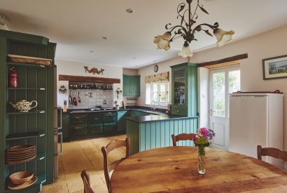 The country-style kitchen at Withington Grange, Cotswolds 