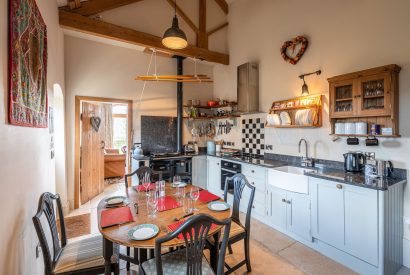 The kitchen and dining room at The Hideaway, Yorkshire