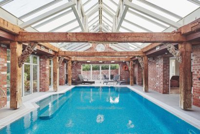 The indoor swimming pool at Flock Cottage, Welsh Borders