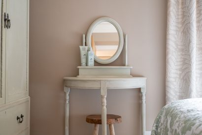 A dressing table in the master bedroom at High Moor Cottage, Yorkshire