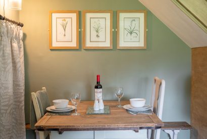 The dining table at High Moor Cottage, Yorkshire