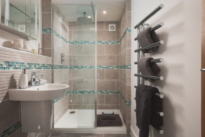 The shower room at Blue Horizon, Cornwall