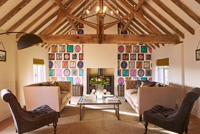 A sitting room at Turtle Dove Retreat, Herefordshire