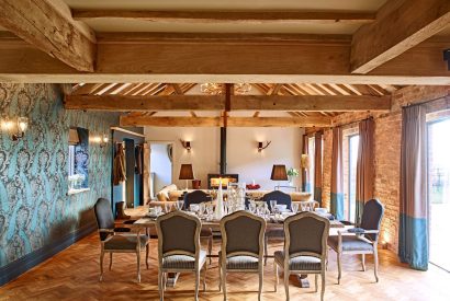 The dining room at Turtle Dove Retreat, Herefordshire