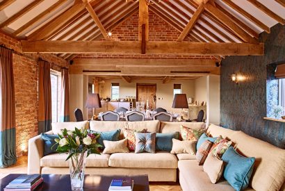 A living room at Turtle Dove Retreat, Herefordshire