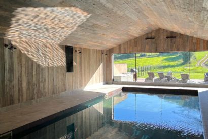 The indoor swimming pool at Turtle Dove Retreat, Herefordshire
