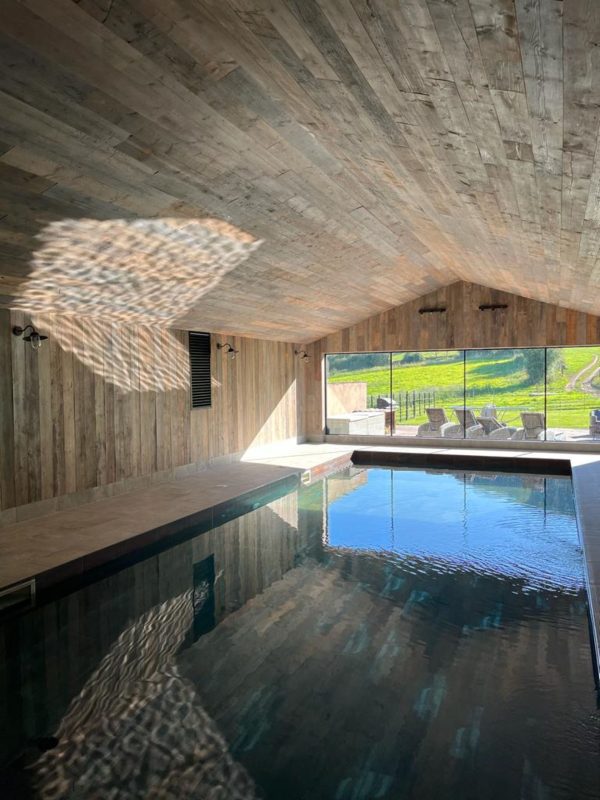 The indoor swimming pool at Turtle Dove Retreat, Herefordshire