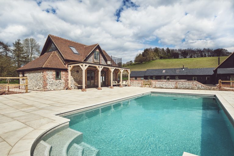 The swimming pool at Bix Cottage, Oxfordshire