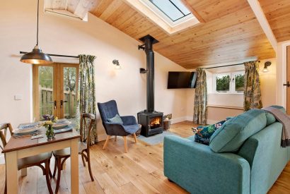 The living space at Windmill Flower Barn, Somerset