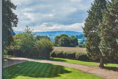 The garden and countryside view at Oakfield, Somerset