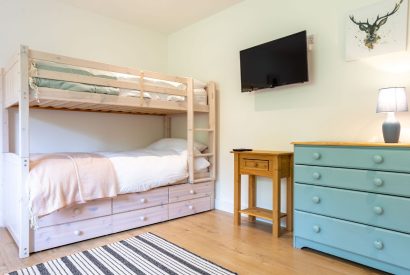 A twin bedroom at Sunset Barn, Somerset