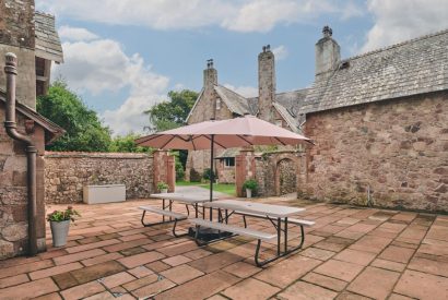 Outdoor seating area at The Old Vicarage, Lake District