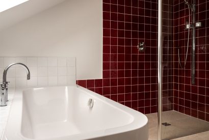 A shower room at Hawkins Loft, Kingham, Cotaswolds