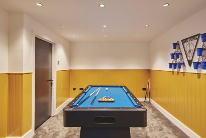 The games room at Reservoir View, Somerset