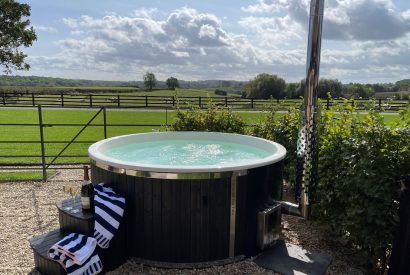 The hot tub at The Blended Barn, Cotswolds
