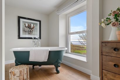 Free standing bath at Channel View, Oxwich