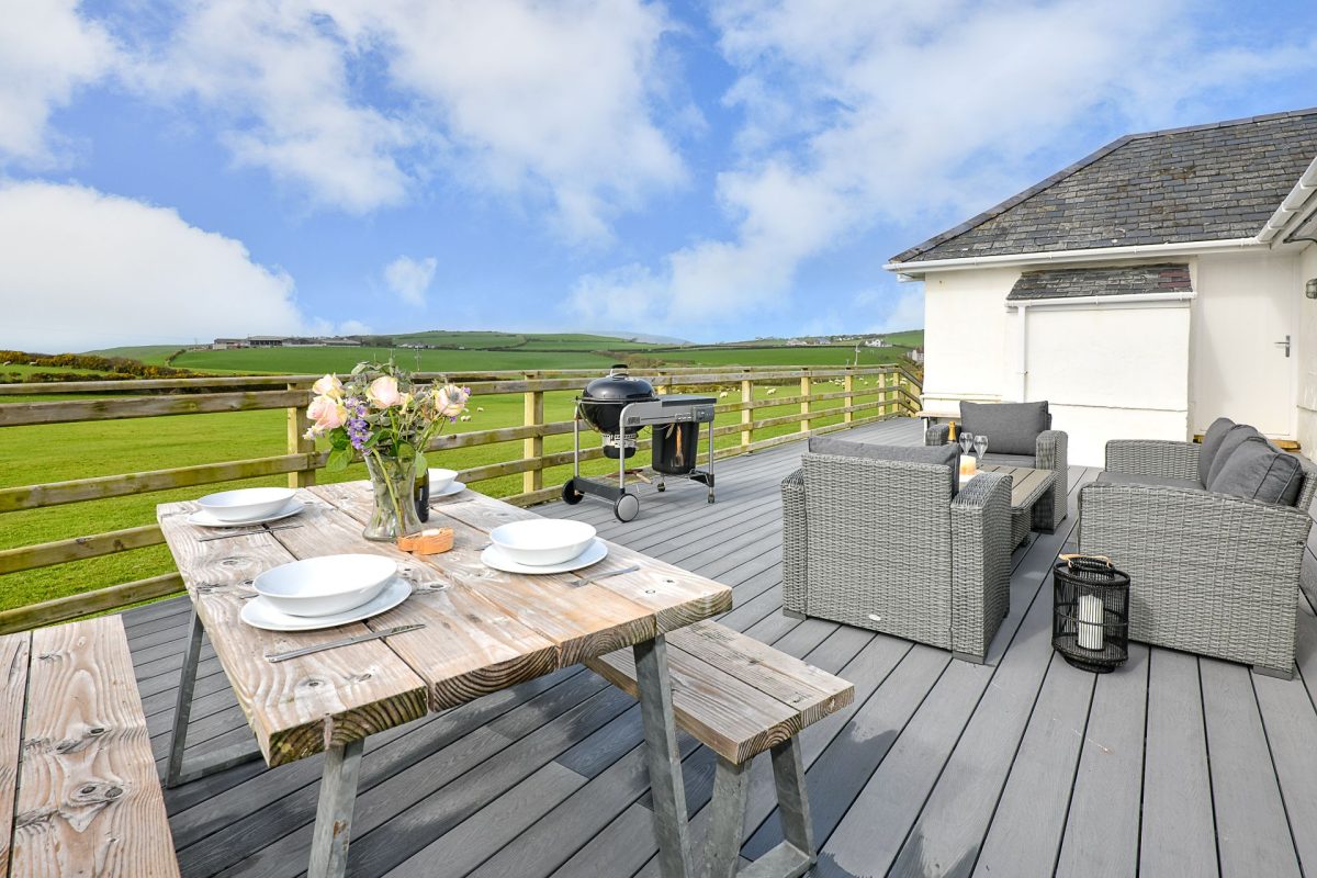 The outside space at Y Wenffrwd, Abersoch