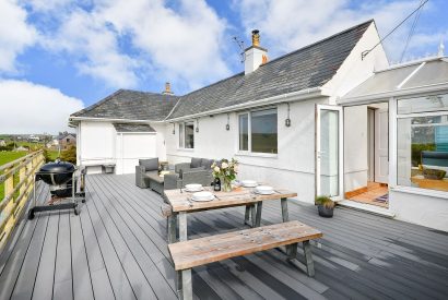 The outside space at Y Wenffrwd, Abersoch