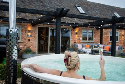 The hot tub at The Blended Barn, Cotswolds