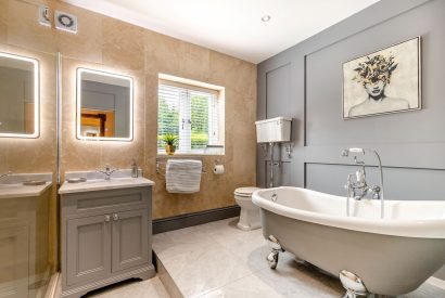 A free standing bath at Skyfall, Cheshire